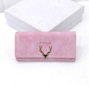 2017 New Fashion Wallet Female Women Purse Long Zipper Solid Candy Color Metal Christmas Deer Wallets PU Card Holders Brand