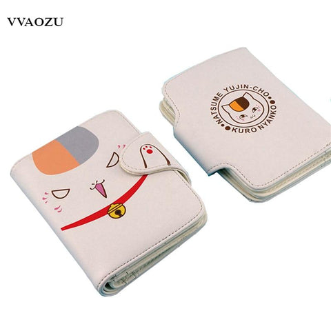 Natsume Yuujinchou Cat PU Magnetic Buckle Short Wallet Natsume's Book of Friends Anime Nyanko Sensei Purse with Card Holder