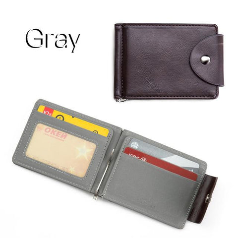 LEFUR Men PU Leather Wallet For Male Card Holder Purse Short Wallet Wallet Hasp Mini Vintage Men Money Holder Purse DropShipping