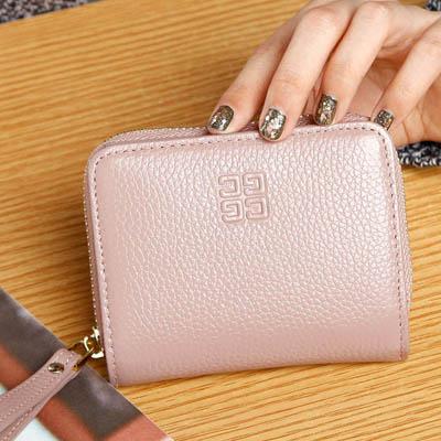 100% Real Leather Ladies Purse Female Leisure Zipper Card Holder Fashion Brief Coin Purse CZ4640 Women's Genuine Leather Wallets