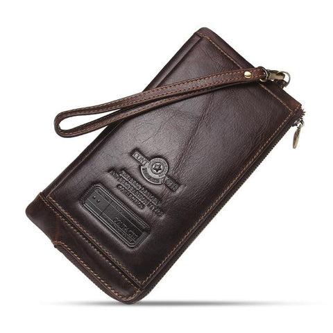 Men Wallet Clutch Genuine Leather Brand Rfid Wallet Male Organizer Cell Phone Clutch Bag Long Coin Purse Free Engrave