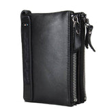 CONTACT'S HOT Genuine Crazy Horse Cowhide Leather Men Wallet Short Coin Purse Small Vintage Wallets Brand High Quality Designer