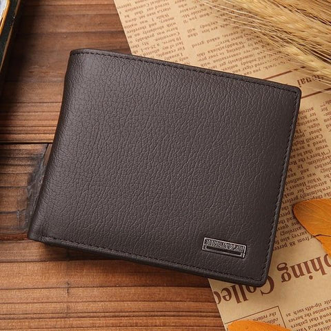 Luxury 100% Genuine Leather Wallet Fashion Short Bifold Men Wallet Casual Soild Men Wallets With Coin Pocket Purses Male Wallets