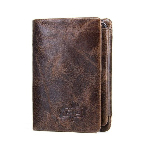 genuine leather men wallet with coin pocket vintage hasp mens wallets with card holder luxury brand short zip coin purse for men