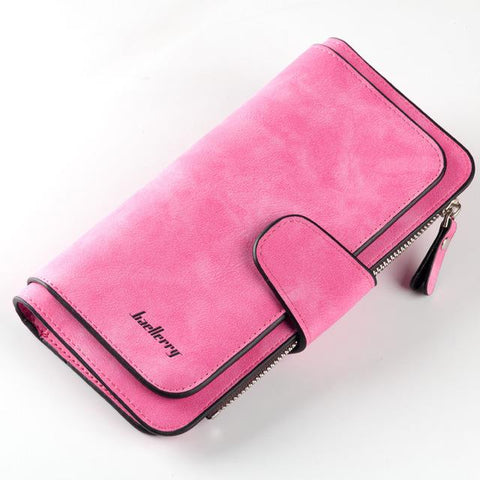 2018 New Fashion Women Wallets Drawstring Nubuck Leather Zipper Wallet Women's Long Design Purse nubuck leather hasp Clutch