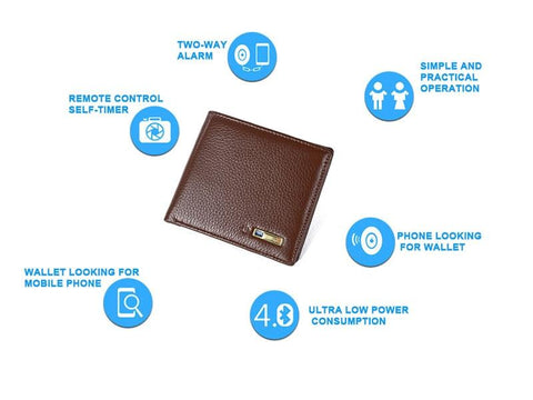 Wallet Men Genuine Leather High Quality Anti Lost Intelligent Bluetooth Purse Male Card Holders Suit for IOS, Android