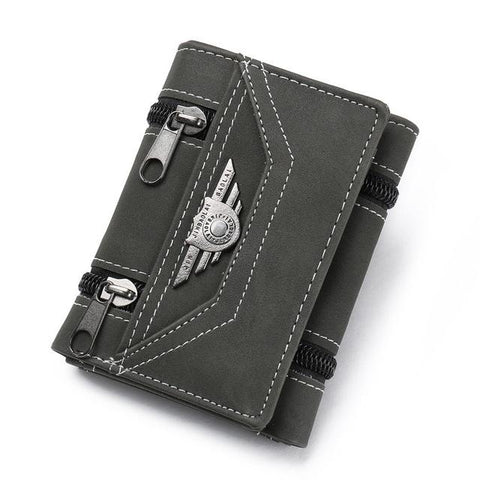 2017 Fashion Rivets wallets Vintage PU leather purse for men concise quality thin free shipping money clip card organizer man