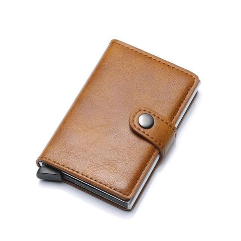 DIENQI Rfid Card Holder Men Wallets Money Bag Male Vintage Brown Short Purse Small Leather Smart Wallets Mini Wallets