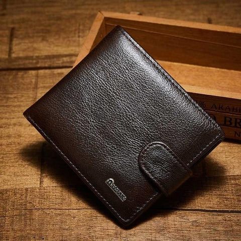 Genuine Leather Men Wallets Brand High Quality Design Wallets with Coin Pocket Purses Gift For Men Card Holder Bifold Male Purse