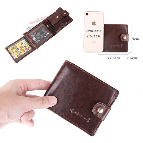 Cobbler Legend Real Cowhide Leather Bifold Clutch Genuine Leather Men's Short Wallets Coin Purses Male ID Credit Cards Holder