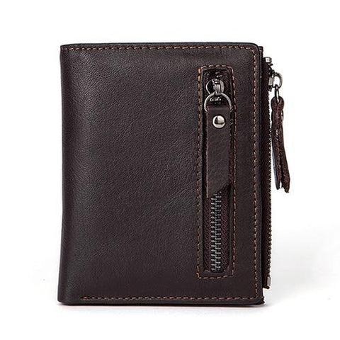 Men Wallets Genuine Leather Wallet for Credit Card  Holder Zip Small Wallet Man Leather Wallet Short Slim Coin Purse Men 604