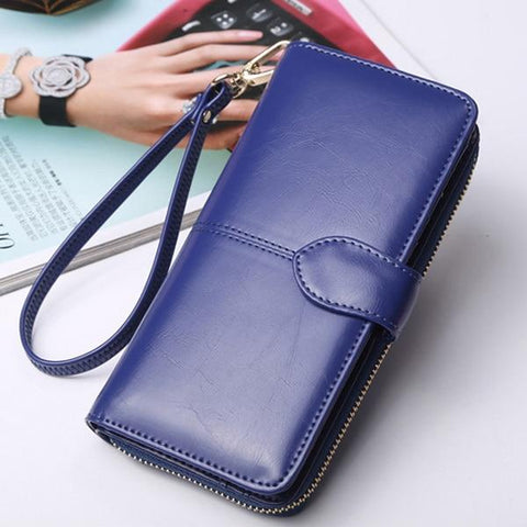 Solid Colour Zipper Wallet