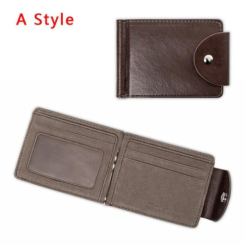 LEFUR Men PU Leather Wallet Card Holder Male Fashion Purse Small Hasp Money Bag Mini Vintage Slim Wallets Clutch Bags carteira