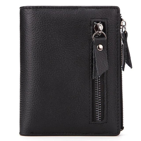 Genuine Leather Mens Wallet Man zipper Short Coin Purse Brand Male Cowhide Credit & id Wallet Multifunction Small Wallets