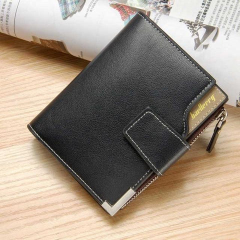 Baellerry Brand wallet leather Men Wallet coin pocket zipper portfolio Handy luxury Short purse 3 Fold Male Purses Cards wallets