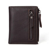 MVA Men Wallets Genuine Leather Wallets for Credit Card Holder Zip Small Wallet Man Leather Wallet Short Slim Coin Purse Men 604