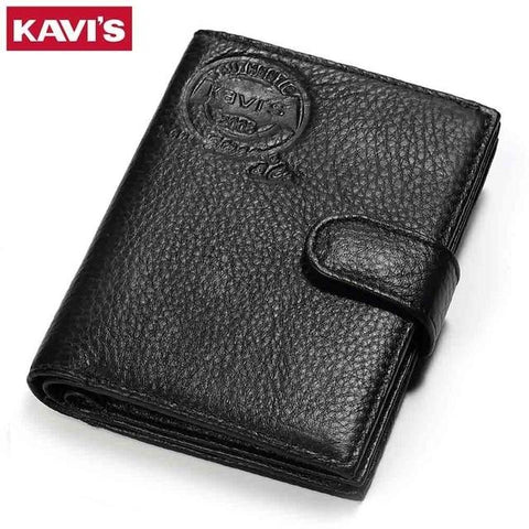 KAVIS Genuine Leather Wallet Men Passport Holder Coin Purse Magic Walet PORTFOLIO MAN Portomonee Mini Vallet Passport Cover
