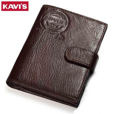 KAVIS Genuine Leather Wallet Men Passport Holder Coin Purse Magic Walet PORTFOLIO MAN Portomonee Mini Vallet Passport Cover